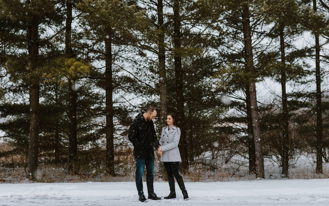 Snowy Winter Detroit Engagement Session | Laura & Dillon