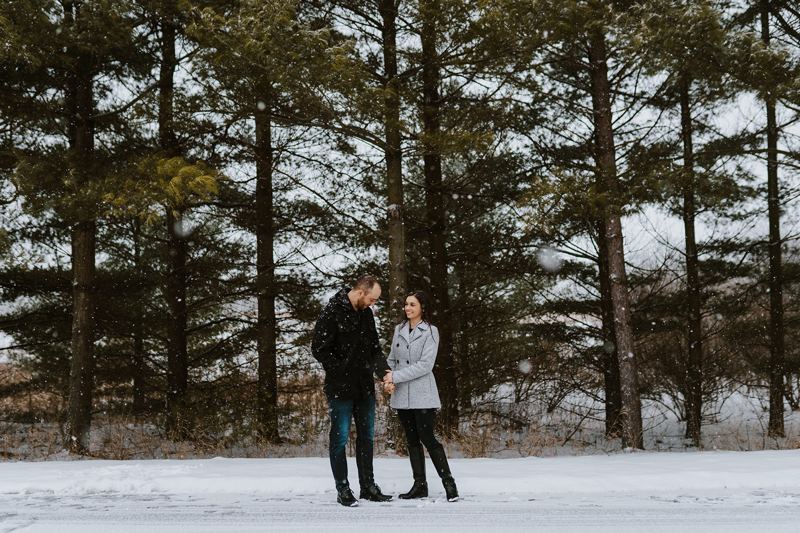 Snowy Winter Detroit Engagement Session | Laura & Dillon