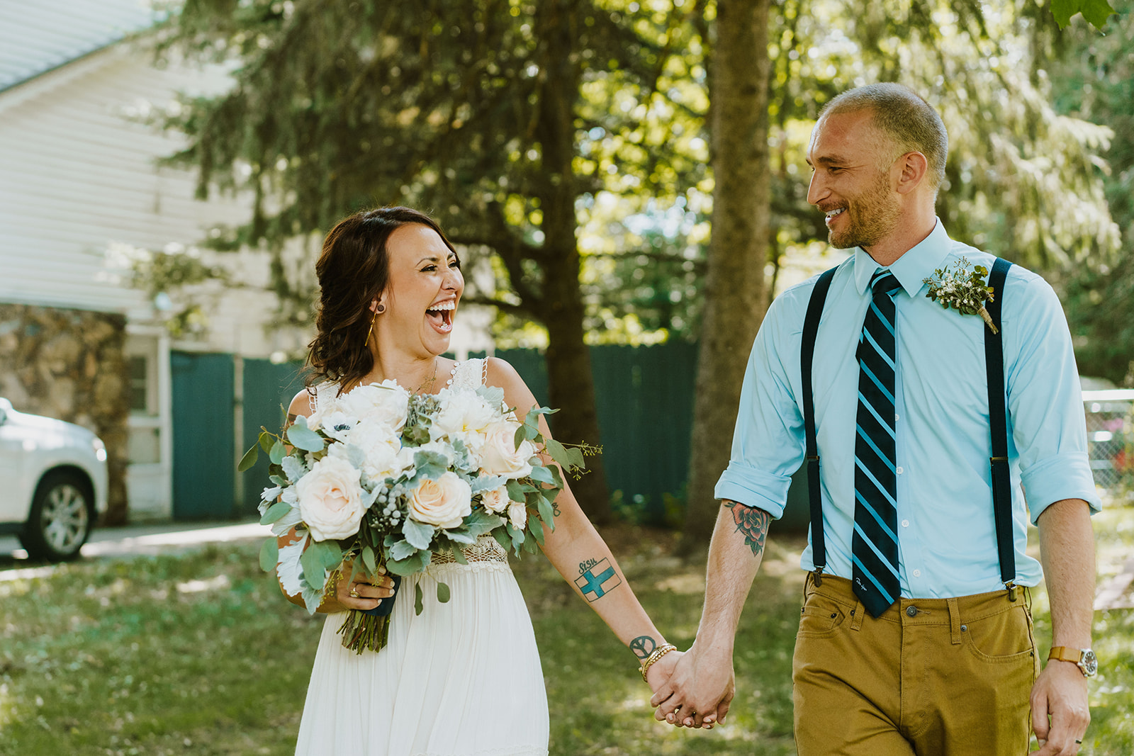 Summer Detroit Backyard Wedding | Leina & Tom