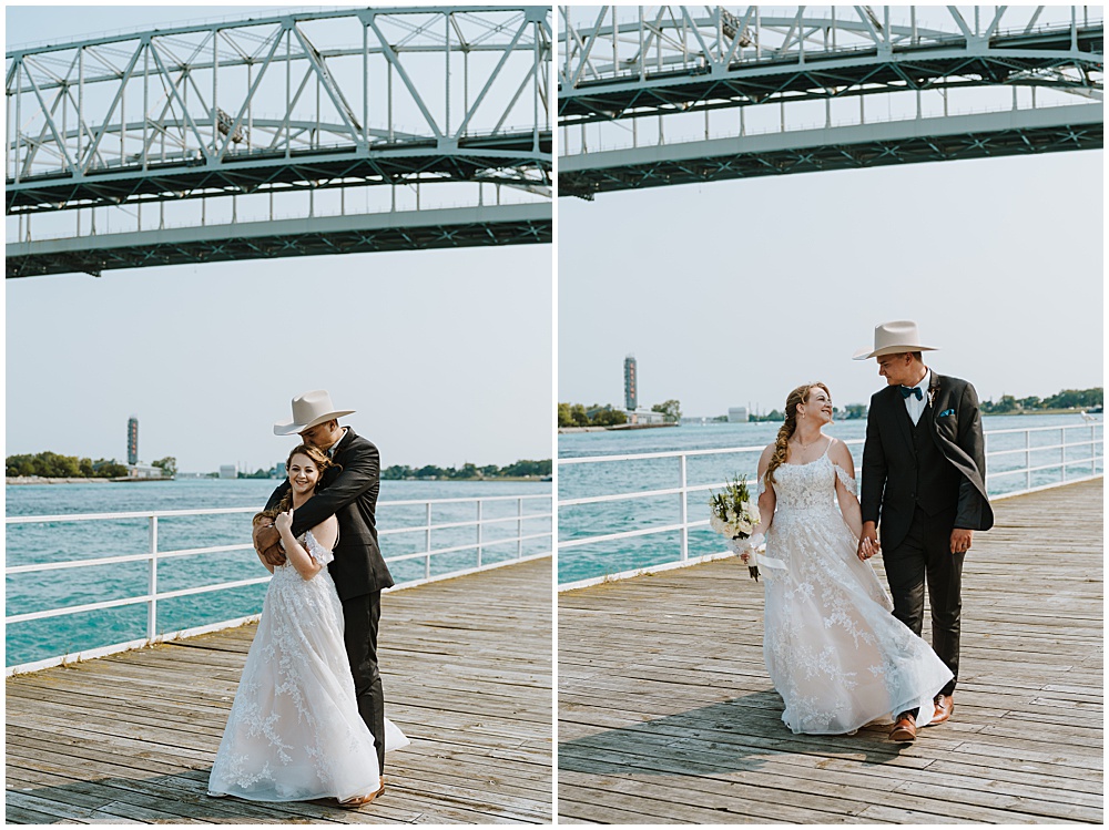 Port Huron Blue Water Bridge Wedding Photos