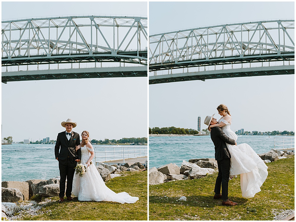 Port Huron Blue Water Bridge Wedding Photos